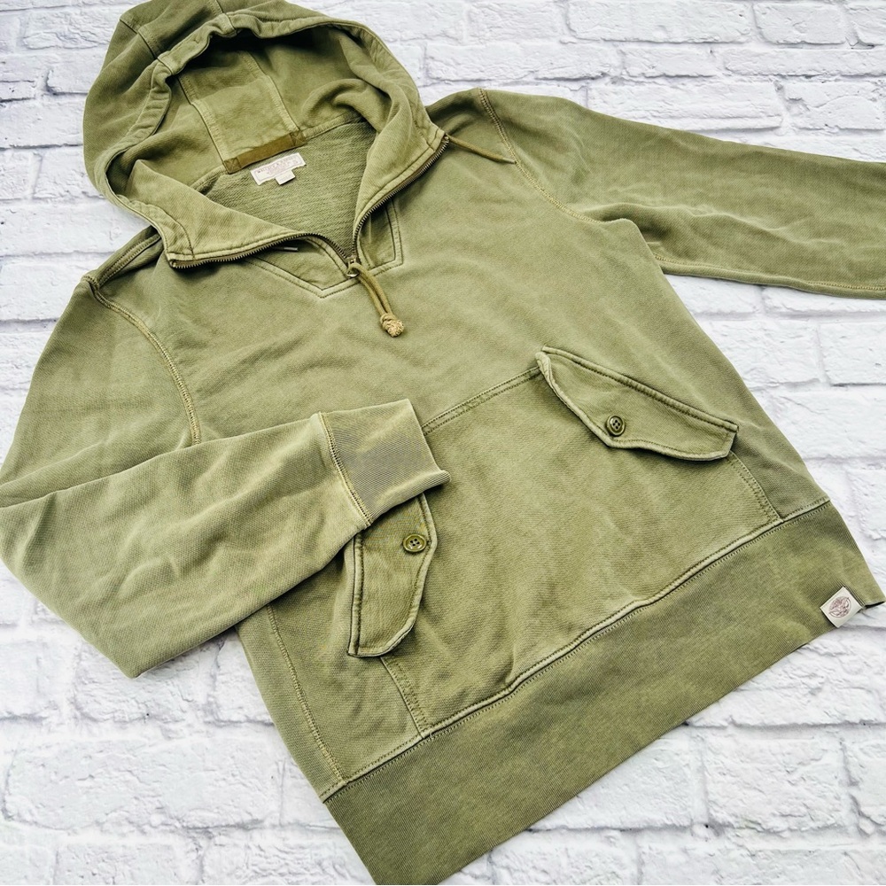 Wallace & Barnes J.Crew Small Olive Green Men's Hoodie Pullover Sweatshirt